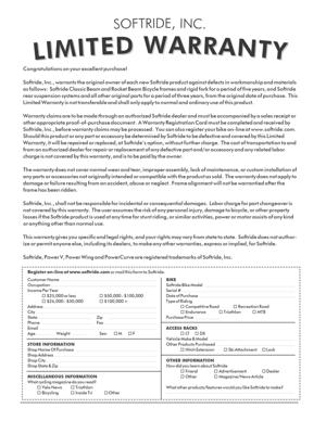 Softride Warranty (2005 edition)