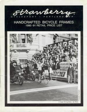 Strawberry Cyclesport 1990-91 Retail Price List