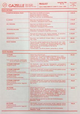 Gazelle ChampionMondialClub Newsletter No16 1980 09