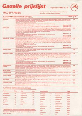 Gazelle ChampionMondialClub Newsletter No33 1989 09