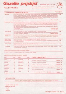 Gazelle ChampionMondialClub Newsletter No35 1991 09