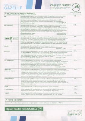 Gazelle ChampionMondialClub Newsletter No38 1994 03