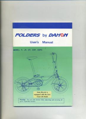 Dahon 1990 Owner's Manual
