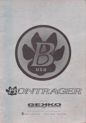 Bontrager/Gekko 1994 Catalog (German)