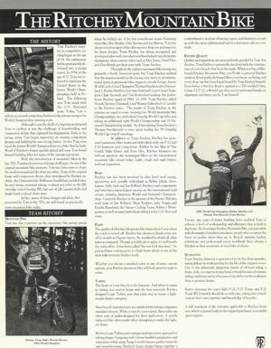 Ritchey 1992 Catalog