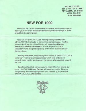Salsa 1990 A La Carte Brochure