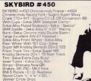 Sekai BMX 1979 or 1980 Magazine Ad: Skybird (#450)