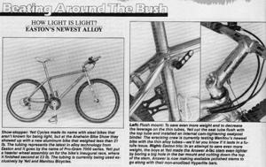 Yeti Aluminum Prototype Ad (February 1991)