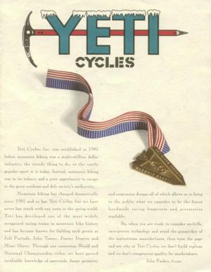 Yeti 1994 Catalog
