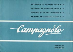 Campagnolo - Supplement to the Cycle Catalogue No. 16