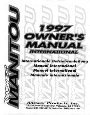 Manitou 1997 Owner's Manual (International edition)