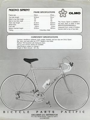 Olmo Nuovo Sprint US Spec Sheet
